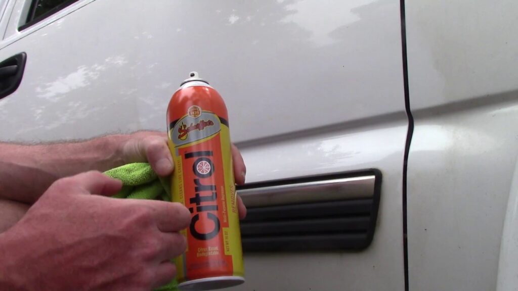 remove tire shine from car paint with citrol